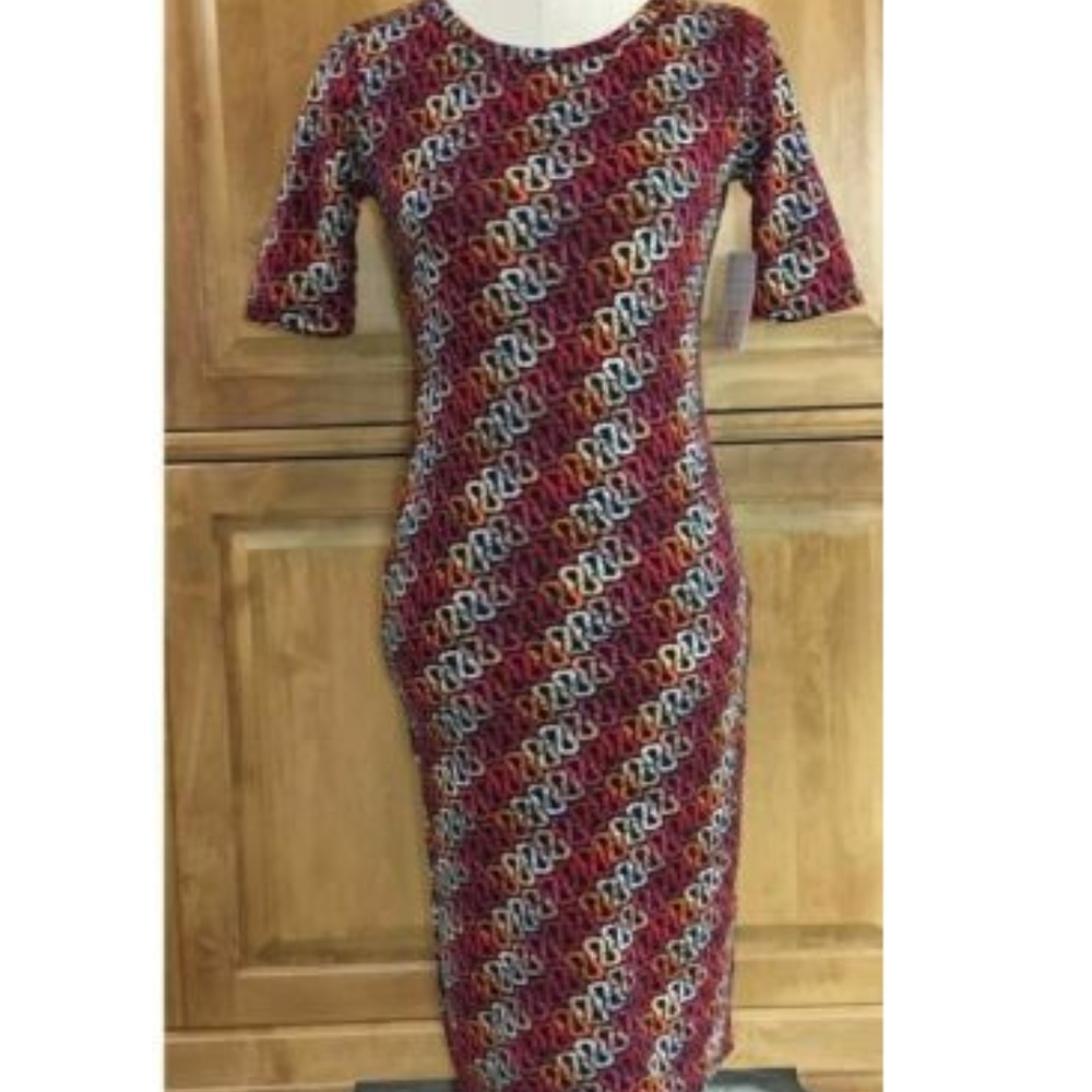 LuLaRoe Julia Pencil Dress Maroon XS